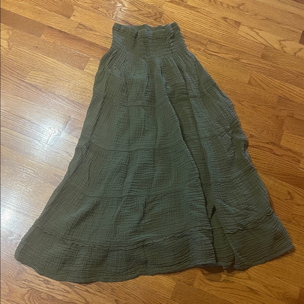OTTO Forest Green Textured Skirt